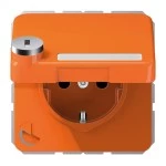 Jung CD1520NAKLSLO SCHUKO Steckdose 16A 250V integrierter erhöhter Berührungsschutz SAFETY+ Klappdeckel mit Sicherheitsschloss Thermoplast Serie CD orange (f 
