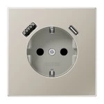 Jung ES1520-15CA SCHUKO Steckdose 16A 250V mit USB-Ladegerät 1xTypA + 1xTyp C integrierter erhöhter Berührungsschutz SAFETY+ Serie LS Edelstahl 