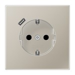 Jung ES1520-18C-L SCHUKO Steckdose 16A 250V mit USB-Ladegerät 1xTyp C integrierter erhöhter Berührungsschutz SAFETY+ Serie LS Edelstahl 