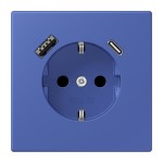 Jung LC1520-15CA206 SCHUKO Steckdose 16A 250V mit USB-Ladegerät 1xTypA + 1xTyp C integrierter erhöhter Berührungsschutz SAFETY+ Serie LS bleu outremer 31 