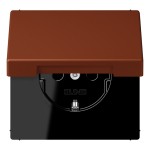 Jung LC1520KIKL4320D SCHUKO Steckdose 16A 250V ohne Krallen integrierter erhöhter Berührungsschutz SAFETY+ Klappdeckel Serie LS terre sienne brûlée 59 