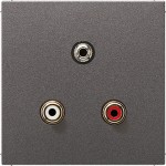 Jung MAAL1011AN Multimedia-Anschlusssystem Cinch Audio / Miniklinke 3,5mm Serie LS anthrazit (lackiertes Aluminium) 