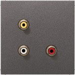 Jung MAAL1031AN Multimedia-Anschlusssystem Cinch Audio / Composite Video Serie LS anthrazit (lackiertes Aluminium) 