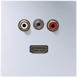 Jung MAAL1082 Multimedia-Anschlusssystem Cinch Audio / Miniklinke 3,5mm / HDMI Serie LS Aluminium 