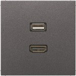 Jung MAAL1163AN Multimedia-Anschlusssystem HDMI / USB 2.0 Serie LS anthrazit (lackiertes Aluminium) 
