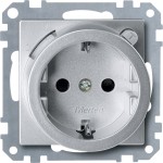 Merten 232860 FI-Schuko-Sicherheitssteckdosen-Einsatz mit Berührungsschutz aluminium System M 