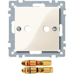 Merten 468844 Zentralplatte mit High-End Lautsprecher-Steckverbinder cremeweiß glänzend System M 