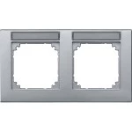 Merten 472260 M-PLAN-Rahmen 2-fach beschriftbar waagerechte Montage aluminium 