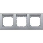 Merten 472360 M-PLAN-Rahmen 3-fach beschriftbar waagerechte Montage aluminium 