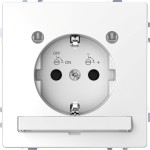 Merten MEG2304-6035 Schuko-Steckdose mit Lichtauslass und LED-Beleuchtungs-Modul Berührungsschutz Steckklemmen Lotosweiß System Design 