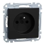 Merten MEG2600-0403 Steckdose mit Schutzkontaktstift Schraub-Liftklemmen Berührungsschutz schwarz matt System M 