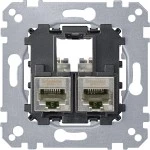 Merten MEG4575-0012 Tragplatte 2-fach mit Anschlußmodul Schneider Electric -Actassi RJ45 Cat5e STP 