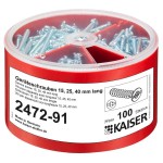 Kaiser 2472-91 Geräteschrauben-Box je 100 Stück 3,2x15/25/40 300 Stück 