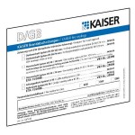 Kaiser 9473-91 Brandschutz Schott-Kennzeichnungsschild Sprachen D/GB/FR/I für alle KAISER-Schottungen 
