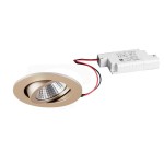 Brumberg 39261633 LED-Einbaustrahler 230V AC 50 Hz 7W 38° 2700K rund schwenkbar champag 