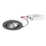 Brumberg 39261643 LED-Einbaustrahler 230V AC 50 Hz 7W 38° 2700K rund schwenkbar titan mit 