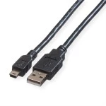 roline 11.02.8730 USB 2.0 Kabel Typ A/5-Pin Mini schwarz 3 Meter 