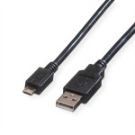 roline 11.02.8752 USB 2.0 Kabel USB A Stecker/Micro USB B Stecker schwarz 1,8 Meter 