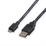 roline 11.02.8754 USB 2.0 Kabel USB A Stecker/Micro USB B Stecker schwarz 0,8 Meter 
