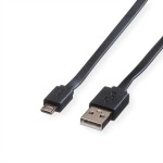 roline 11.02.8760 USB 2.0 Kabel USB A Stecker/Micro USB B Stecker schwarz 1 Meter 