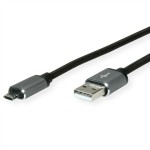 roline 11.02.8770 USB 2.0 Kabel A/Micro B (reversibel) Stecker/Stecker 0,8 Meter 