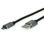 roline 11.02.8771 USB 2.0 Kabel A/Micro B (reversibel) Stecker/Stecker 1,8 Meter 
