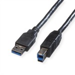 roline 11.02.8869 USB 3.2 Gen 1 Kabel Typ A-B schwarz 0,8 Meter 