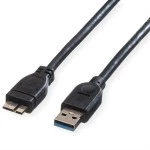 roline 11.02.8872 USB 3.2 Gen 1 Kabel A Stecker/Micro A Stecker schwarz 0,8 Meter 