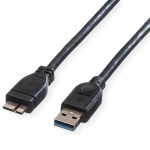 roline 11.02.8874 USB 3.2 Gen 1 Kabel A Stecker/Micro A Stecker schwarz 2 Meter 