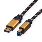 roline 11.02.8900 GOLD USB 3.2 Gen 1 Kabel Typ A-B 0,8 Meter 