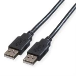 roline 11.02.8908 USB 2.0 Kabel Typ A-A Typ A-A schwarz 0,8 Meter 