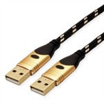 roline 11.02.8912 GOLD USB 2.0 Kabel Typ A-A Stecker/Stecker 1,8 Meter 