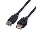 roline 11.02.8948 USB 2.0 Kabel Typ A-A Stecker/Buchse schwarz 1,8 Meter 