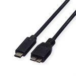 roline 11.02.9005 USB 3.2 Gen 1 Kabel C-Micro B Stecker/Stecker schwarz 0,5 Meter 