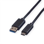 roline 11.02.9011 USB 3.2 Gen 1 Kabel A-C Stecker/Stecker schwarz 1 Meter 