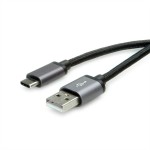 roline 11.02.9027 USB 2.0 Kabel Typ C/Typ A Stecker/Stecker schwarz 0,8 Meter 
