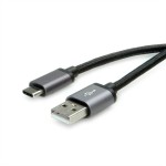 roline 11.02.9027 USB 2.0 Kabel Typ C/Typ A Stecker/Stecker schwarz 0,8 Meter 