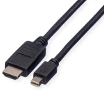 roline 11.04.5789 Mini DisplayPort Kabel Mini DP-HDTV Stecker/Stecker schwarz 1,5 Meter 
