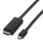 roline 11.04.5796 Mini DisplayPort Kabel Mini DP-UHDTV Stecker/Stecker schwarz 2 Meter 