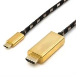 roline 11.04.5844 GOLD USB Typ C/HDMI Adapterkabel Stecker/Stecker 1 Meter 