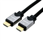 roline 11.04.5850 HDMI High Speed Kabel mit Ethernet Stecker/Stecker schwarz / silber 1 Meter 