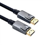 roline 11.04.5880 DisplayPort Kabel DP-DP v1.2 Stecker/Stecker schwarz-metallic 1 Meter 