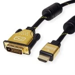 roline 11.04.5892 GOLD Monitorkabel DVI (24+1)/HDMI Stecker/Stecker 3 Meter 