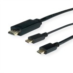 roline 11.04.5952 USB Typ C/HDMI + USB C Adapterkabel Stecker/Stecker 1 Meter 