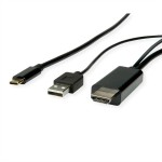 roline 11.04.5956 USB Typ C/HDMI + USB A Adapterkabel Stecker/Stecker 2 Meter 