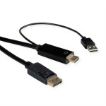 roline 11.04.5991 HDMI-Kabel UltraHDTV/DisplayPort Stecker/Stecker schwarz 1 Meter 