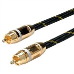 roline 11.09.4252 GOLD Cinch-Verbindungskabel simplex Stecker/Stecker weiss 5 Meter 