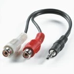 roline 11.09.4340 3,5mm Stecker-zu-Cinch 2x Buchse) Kabel 0,2 Meter 