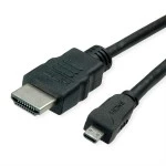 roline GREEN 11.44.5581 GREEN HDMI High Speed Kabel mit Ethernet HDMI Stecker/Micro HDMI Stecker 2 Meter 