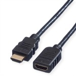 Value 11.99.5574 HDMI High Speed Verlängerungskabel mit Ethernet Stecker/Buchse 1 Meter 